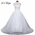 Free shipping YiiYa 2016 new Bridal White wedding dress Wedding gowns Trailing Romantic Train Frocks Vestidos De Novia HS223