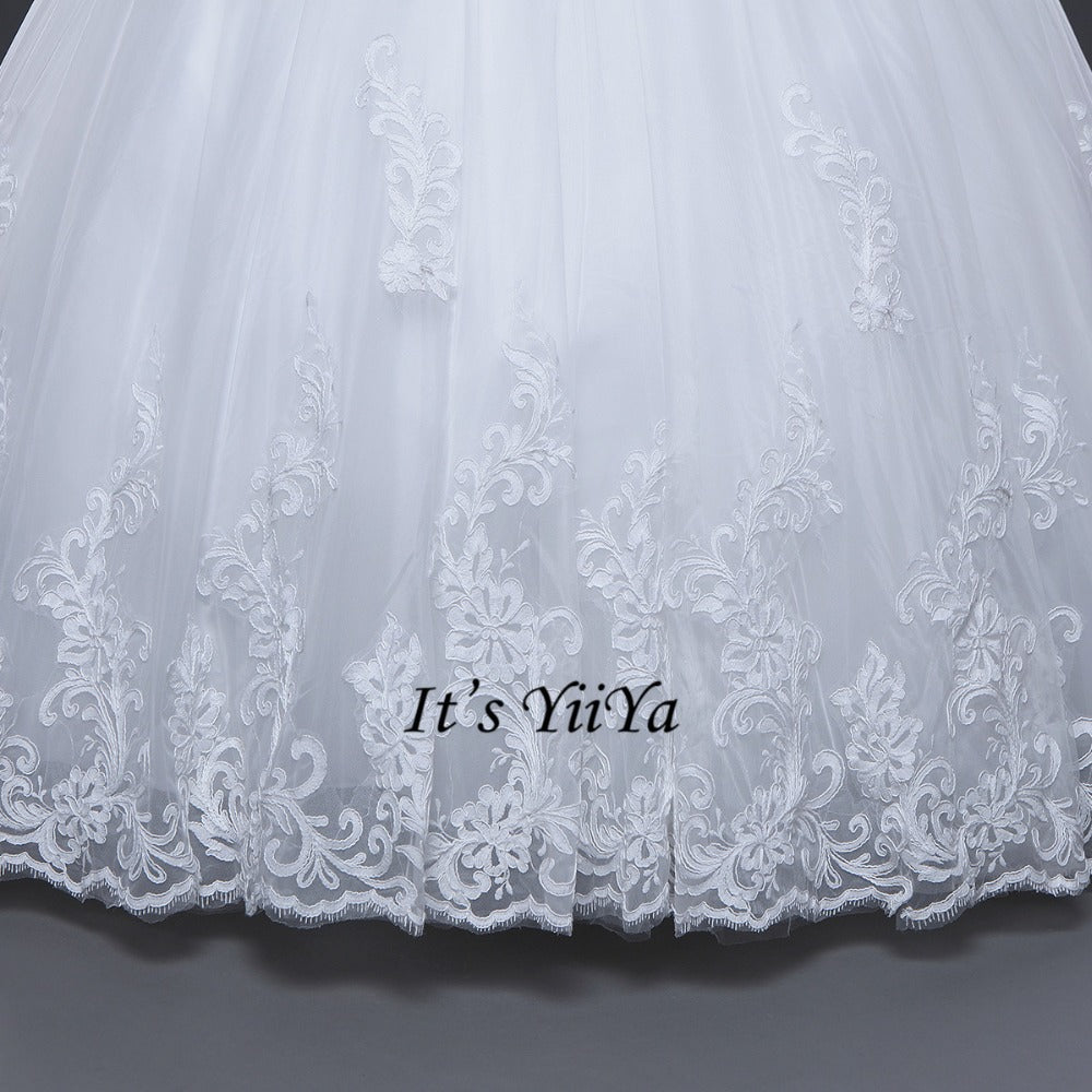 Free Shipping High neck Vestidos De Novia Off white dress Bridal Ball gowns Long sleeve Frocks Elegant Wedding dresses IY030