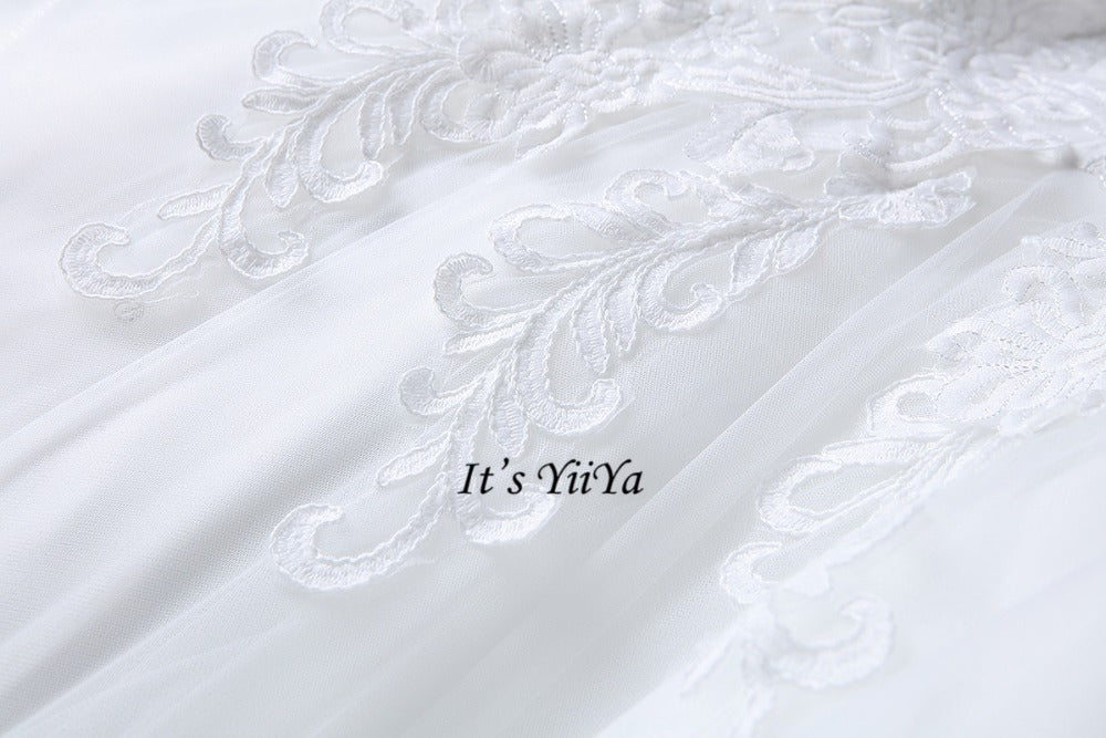 Free Shipping High neck Vestidos De Novia Off white dress Bridal Ball gowns Long sleeve Frocks Elegant Wedding dresses IY030