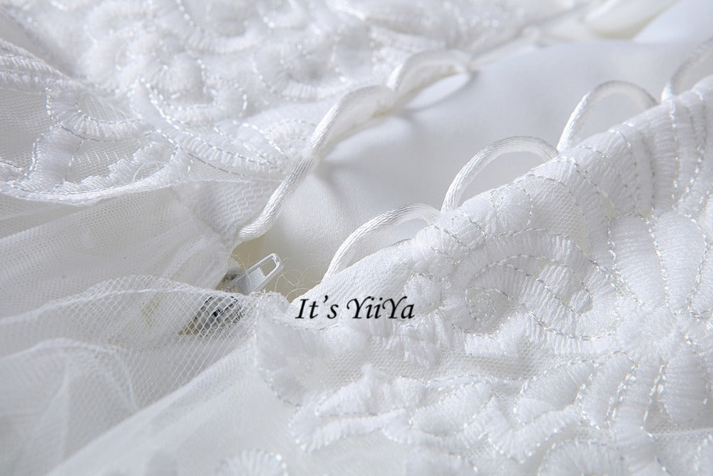 Free Shipping High neck Vestidos De Novia Off white dress Bridal Ball gowns Long sleeve Frocks Elegant Wedding dresses IY030