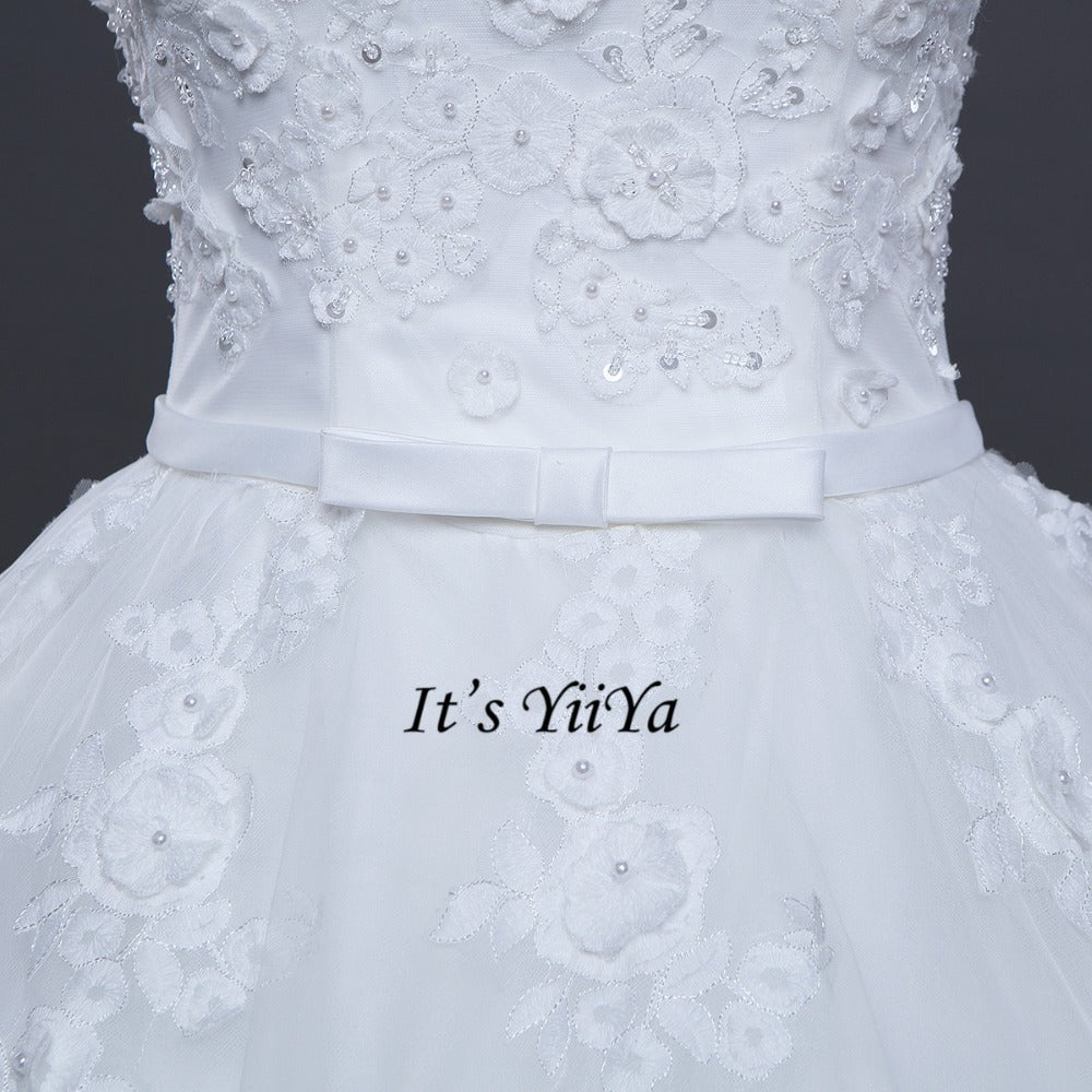 Free Shipping Boat neck Vestidos De Novia Off white dress Bridal Ball gowns Sleeveless Frocks Elegant Wedding dresses IY029