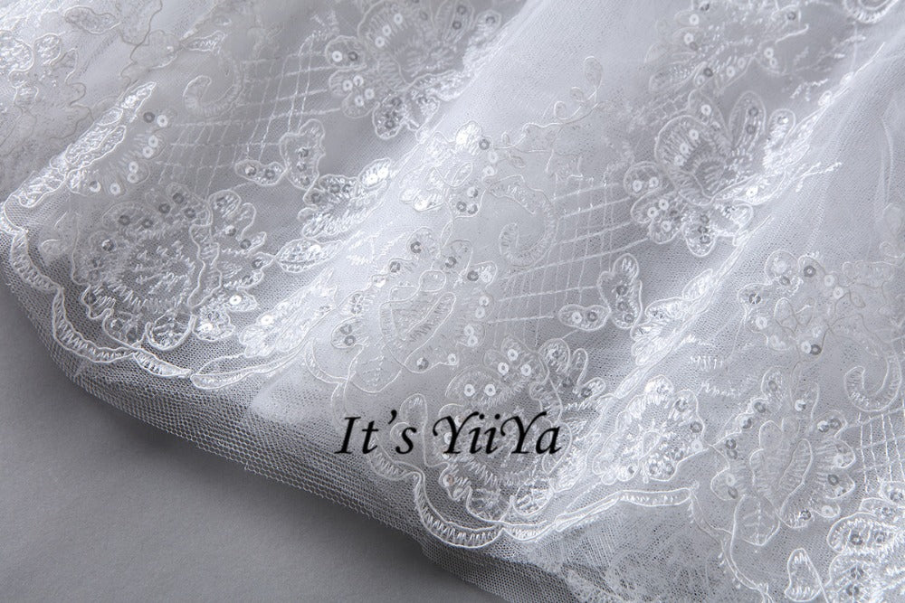 2017 New Arrival Free Shipping Off white Wedding dresses Boat Neck Bridal Ball gowns Half Sleeve Frocks Vestidos De Novia IY022