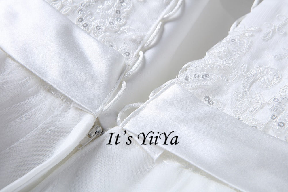 2017 New Arrival Free Shipping Off white Wedding dresses Boat Neck Bridal Ball gowns Half Sleeve Frocks Vestidos De Novia IY022