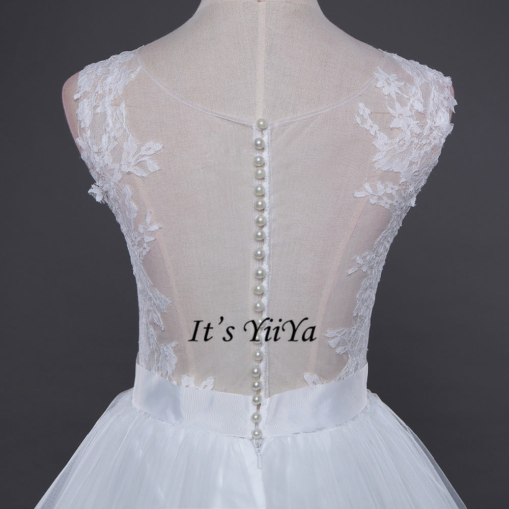 Vestidos De Novia Free Shipping Built in Bra Simple Off white Wedding dresses Bridal Ball gowns Sexy Sleeveless Frocks IY024