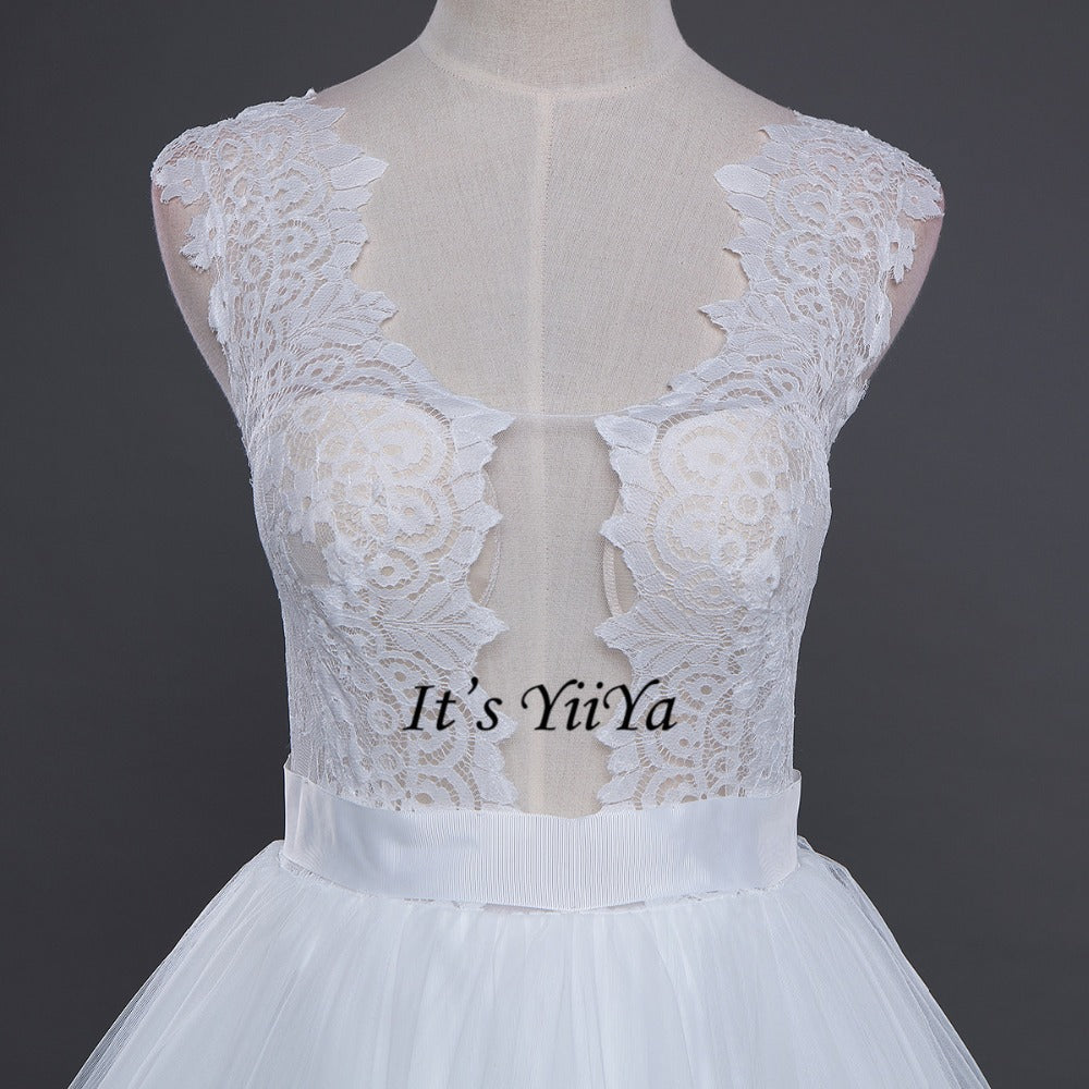 Vestidos De Novia Free Shipping Built in Bra Simple Off white Wedding dresses Bridal Ball gowns Sexy Sleeveless Frocks IY024
