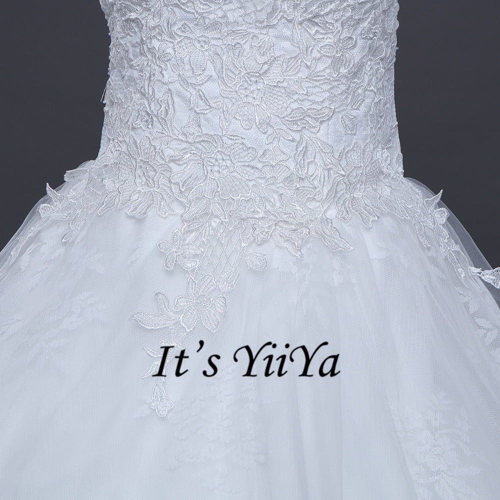 Free Shipping Vestidos De Novia Off white Bridal dress Sweatheart Bridal Ball gowns Sleeveless Frocks Lace Wedding dresses IY028