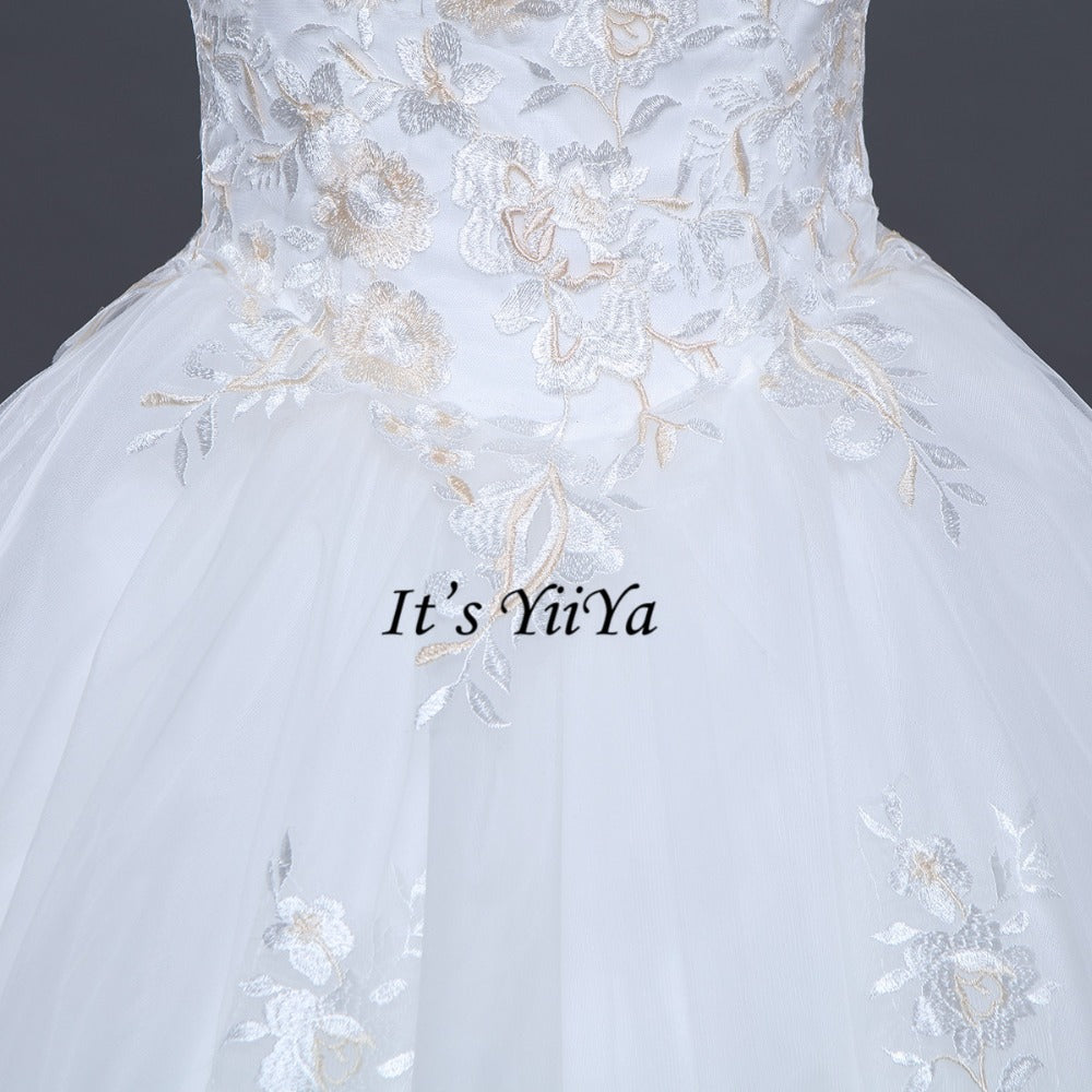 2017 New Free shipping Strapless Sleeveless Wedding Dresses Plus size Ball Gowns Appliques Frocks dress Vestidos De Novia IY009