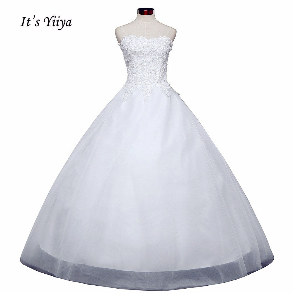 2017 New Arrival Free Shipping Off white Wedding dresses Strapless Bridal Ball gowns Sleeveless Frocks Vestidos De Novia IY021