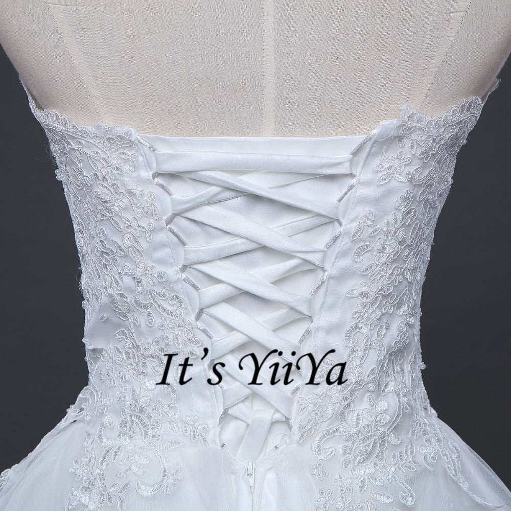 2017 New Arrival Free Shipping Off white Wedding dresses Strapless Bridal Ball gowns Sleeveless Frocks Vestidos De Novia IY021