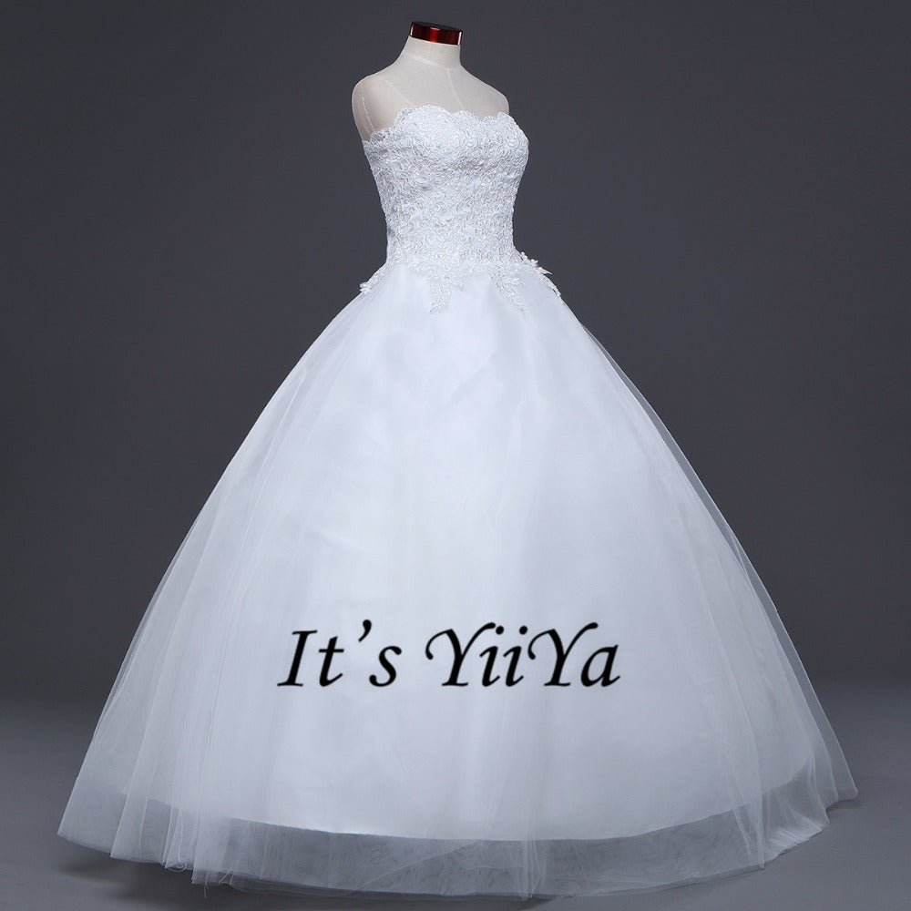 2017 New Arrival Free Shipping Off white Wedding dresses Strapless Bridal Ball gowns Sleeveless Frocks Vestidos De Novia IY021