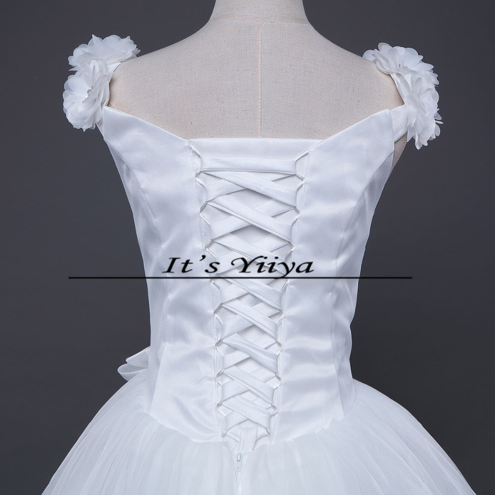 Free shipping 2017 New off White Sleeveless Princess Vestidos De Novia Bride Wedding Gowns Wedding Frocks Dress Ball Gowns H21