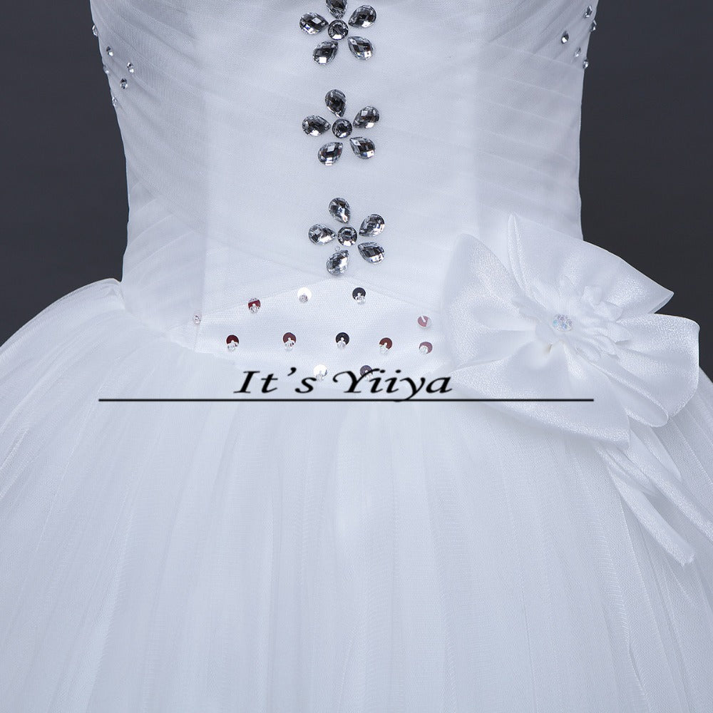 Free shipping 2017 New off White Sleeveless Princess Vestidos De Novia Bride Wedding Gowns Wedding Frocks Dress Ball Gowns H21