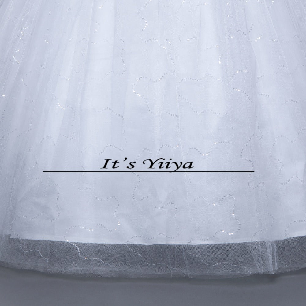 Free shipping New White Wedding Ball Gowns o-neck Sleeveless Cheap Princess Vestidos De Novia Wedding Frock Bride Dress HS237