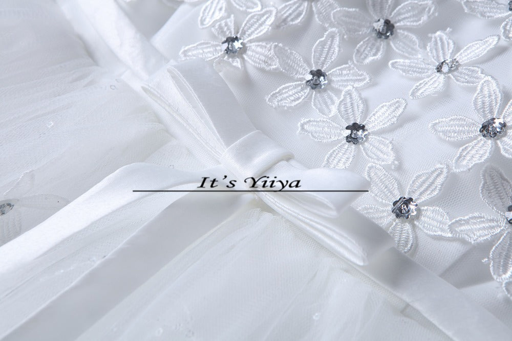 Free shipping New White Wedding Ball Gowns o-neck Sleeveless Cheap Princess Vestidos De Novia Wedding Frock Bride Dress HS237