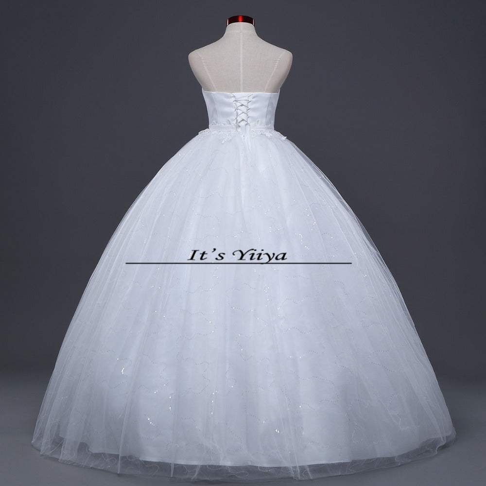 Free shipping White Wedding Ball Gowns Strapless Sex Sleeveless Cheap Princess Vestidos De Novia Wedding Frock Bride Dress HS241