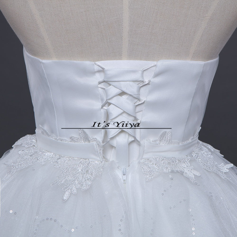 Free shipping White Wedding Ball Gowns Strapless Sex Sleeveless Cheap Princess Vestidos De Novia Wedding Frock Bride Dress HS241