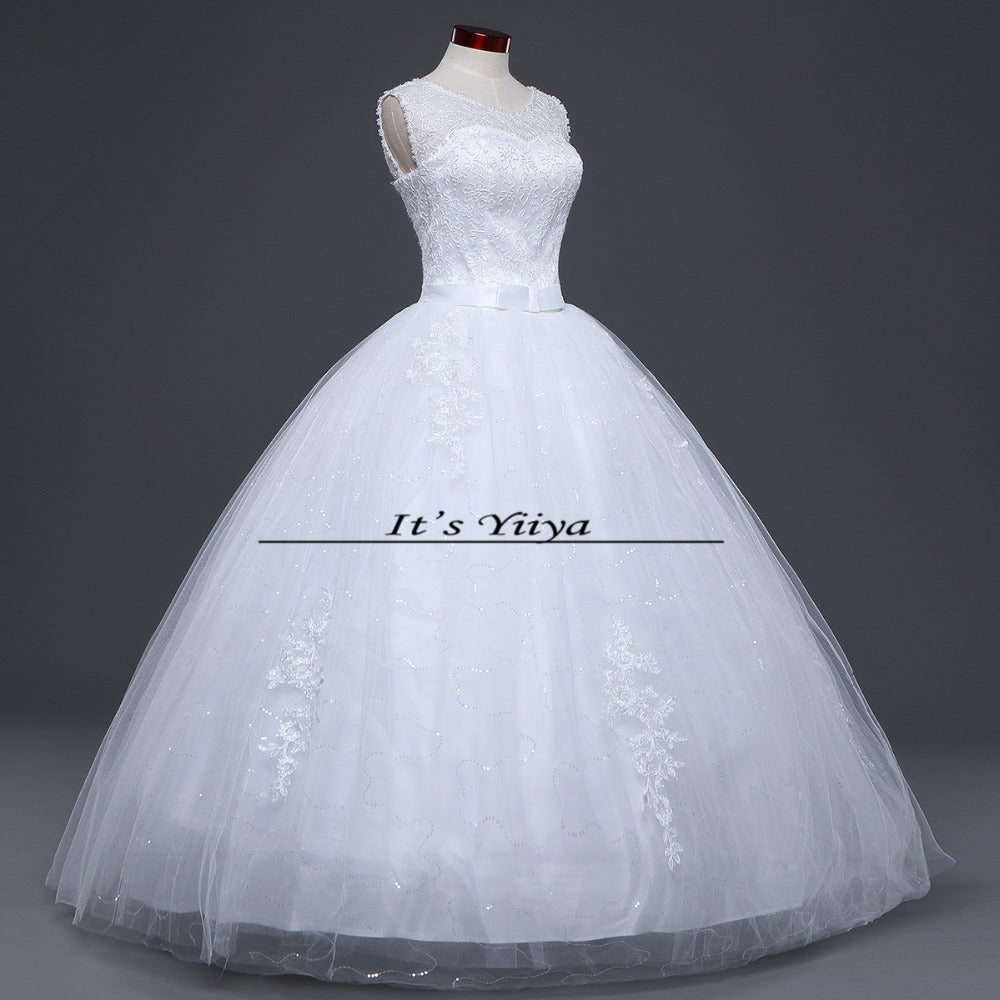 Free shipping New 2017 Summer O-neck Lace Simple Wedding Dress Plus size Princess Bride Frocks Vestidos De Novia HS249