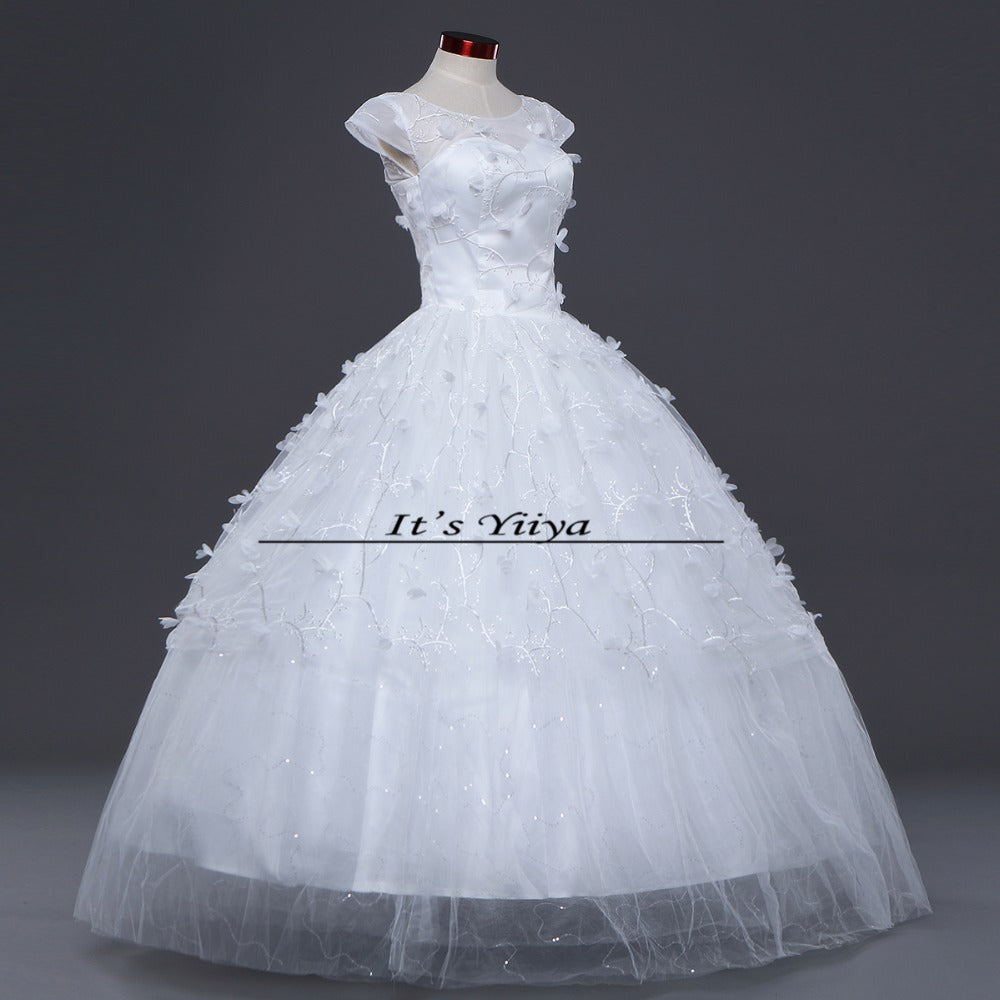 Free shipping New 2017 Summer O-Neck Short Sleeves Wedding Dresses Plus size Princess Bride Gowns Vestidos De Novia HS253