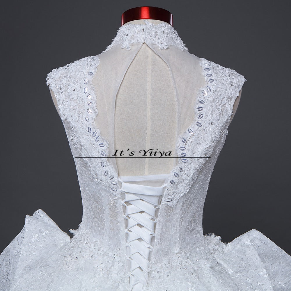 2017 Free shipping New Arrival Sleeveless Wedding Dresses Hater Ball Gowns Luxry Frocks dress Classic Vestidos De Novia IY039