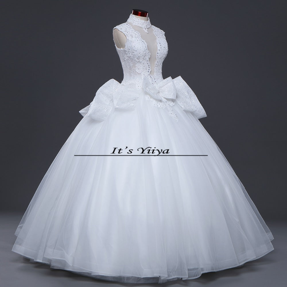 2017 Free shipping New Arrival Sleeveless Wedding Dresses Hater Ball Gowns Luxry Frocks dress Classic Vestidos De Novia IY039