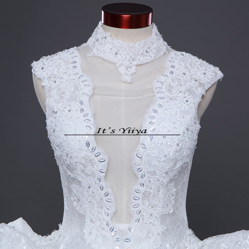 2017 Free shipping New Arrival Sleeveless Wedding Dresses Hater Ball Gowns Luxry Frocks dress Classic Vestidos De Novia IY039