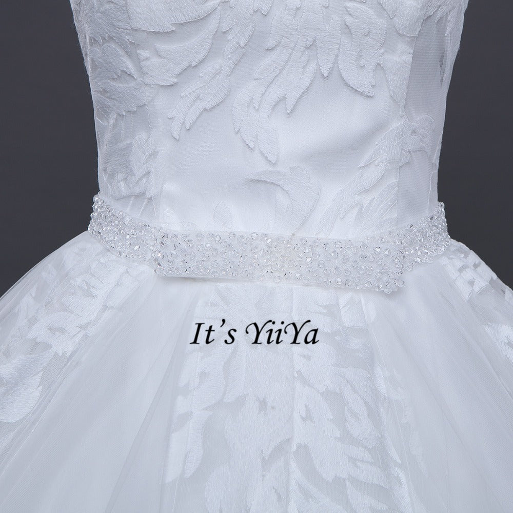 Vestidos De Novia Free Shipping Off white Bridal dress Bridal Ball gowns Sleeveless Frocks Lace Wedding dresses IY027