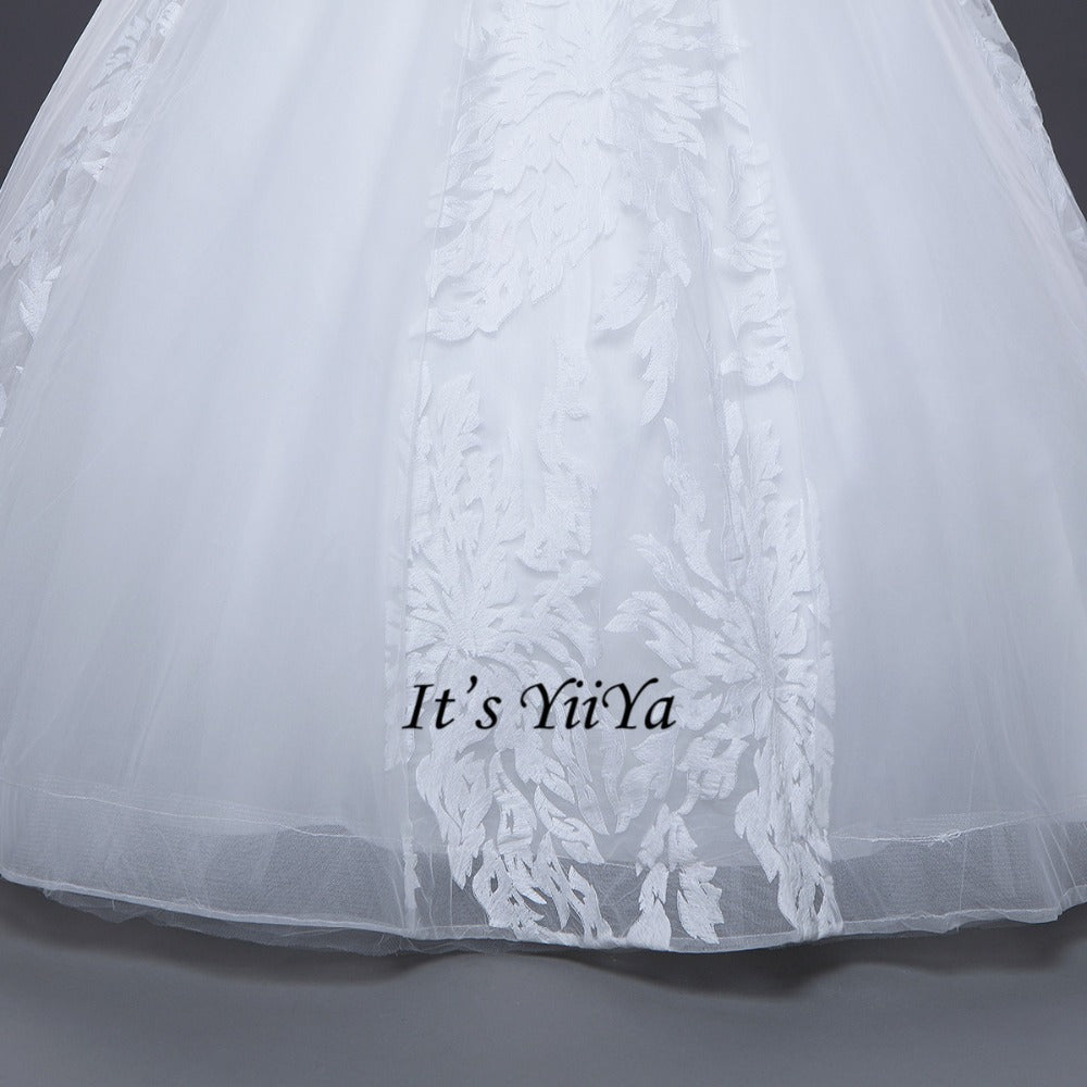 Vestidos De Novia Free Shipping Off white Bridal dress Bridal Ball gowns Sleeveless Frocks Lace Wedding dresses IY027