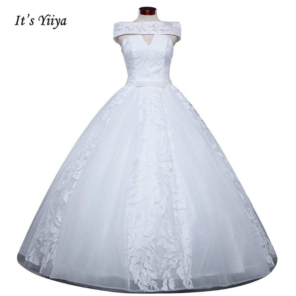 Vestidos De Novia Free Shipping Off white Bridal dress Bridal Ball gowns Sleeveless Frocks Lace Wedding dresses IY027