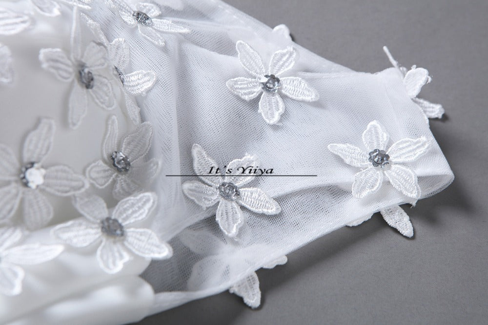 White Wedding Dresses Free shipping YiiYa 2017 new Elegant wedding frocks pincess flowers Vestidos De Novia ball gowns HS212
