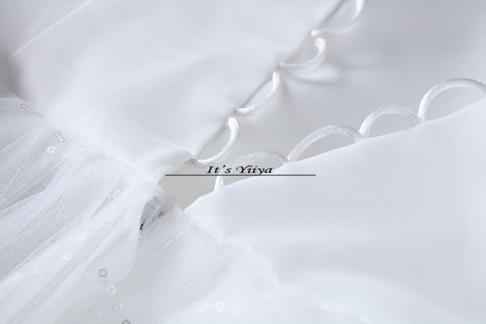 White Wedding Dresses Free shipping YiiYa 2017 new Elegant wedding frocks pincess flowers Vestidos De Novia ball gowns HS212