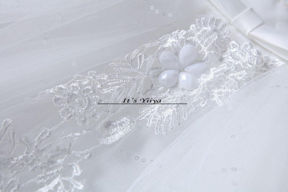 Free shipping YiiYa 2016 new White Wedding Dresses sexy lace up frocks pincess flowers dress ball gowns Vestidos De Novia HS211