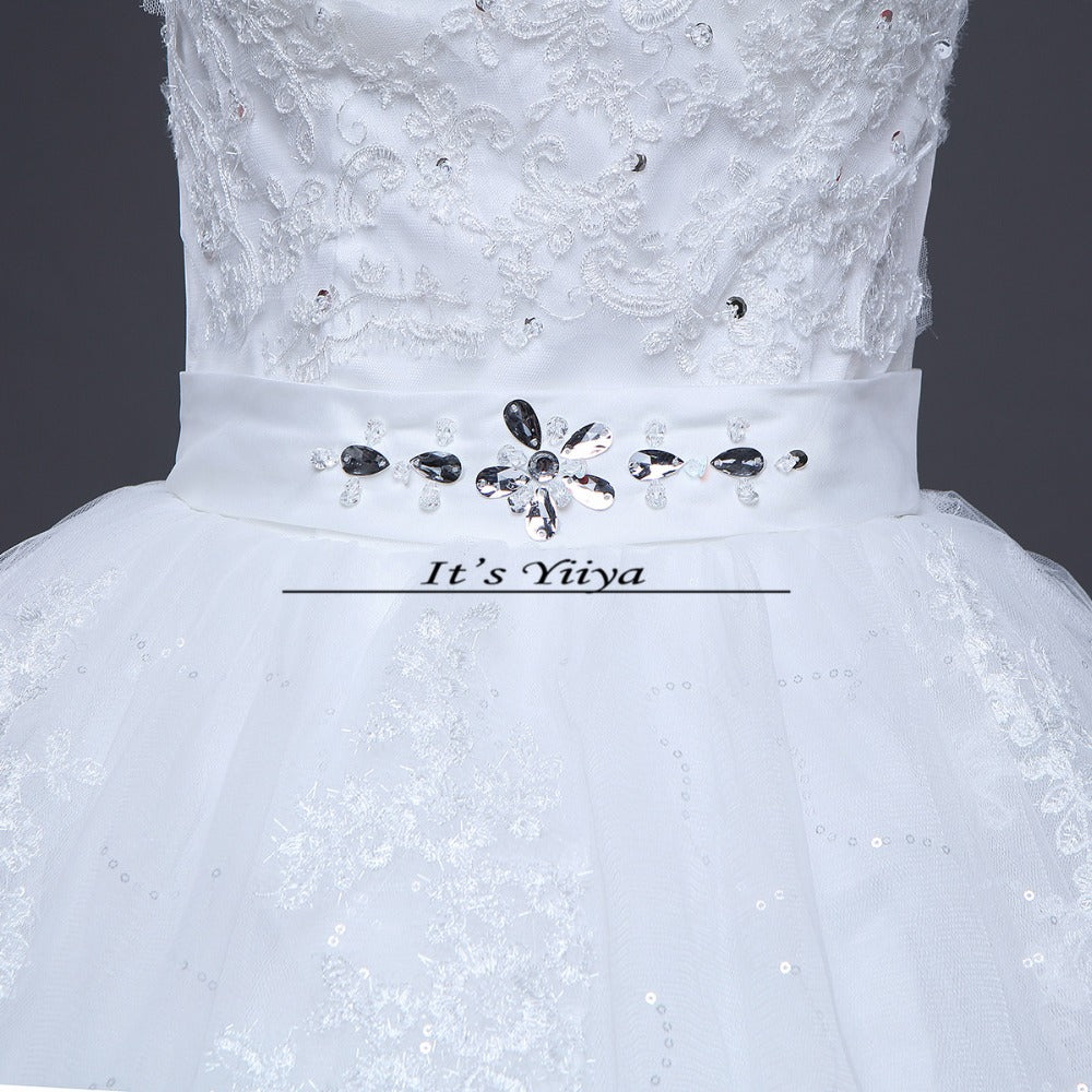 Free shipping Vestidos De Novia Elegant Bridal White wedding dress Full length ball gowns Princess Cheap Wedding Frocks HS220