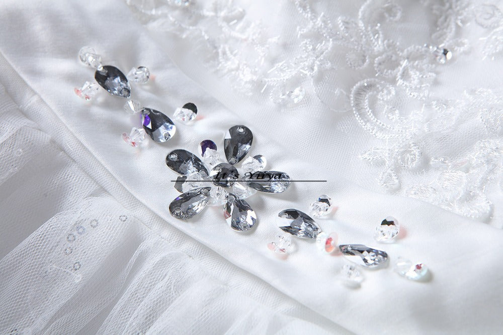 Free shipping Vestidos De Novia Elegant Bridal White wedding dress Full length ball gowns Princess Cheap Wedding Frocks HS220