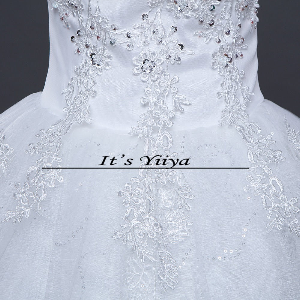 Free shipping White Wedding Ball Gowns Short Sleeves Boat Neck Cheap Princess Vestidos De Novia Wedding Frock Bride Dress HS242