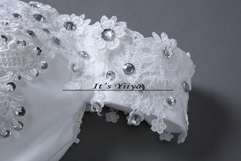 Free shipping White Wedding Ball Gowns Short Sleeves Boat Neck Cheap Princess Vestidos De Novia Wedding Frock Bride Dress HS242
