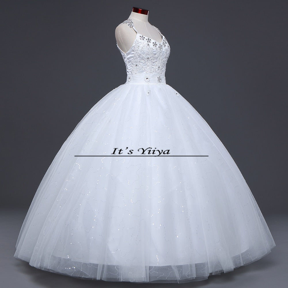 Free shipping 2016 High Quality White or Red Wedding Dress Sexy Princess Sequins Vestidos De Novia Frocks Ball gowns HS592
