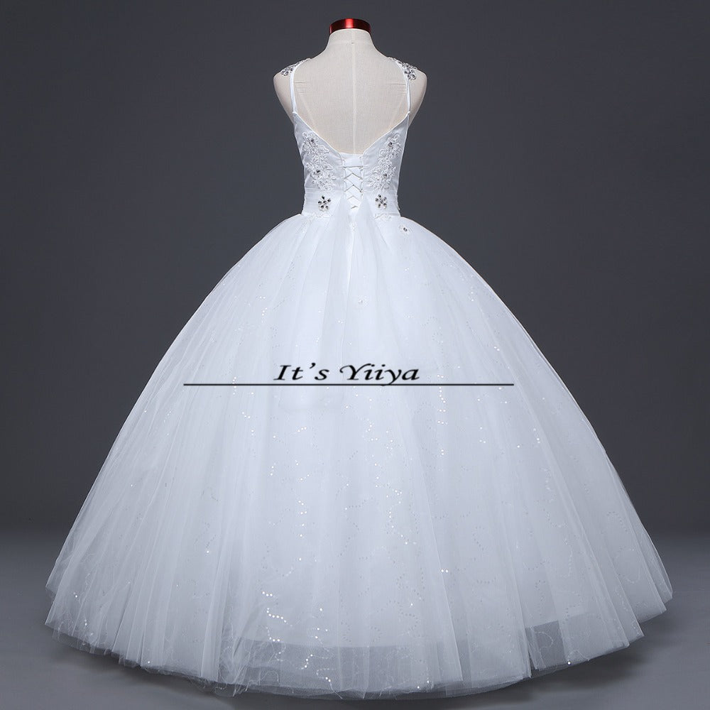 Free shipping 2016 High Quality White or Red Wedding Dress Sexy Princess Sequins Vestidos De Novia Frocks Ball gowns HS592