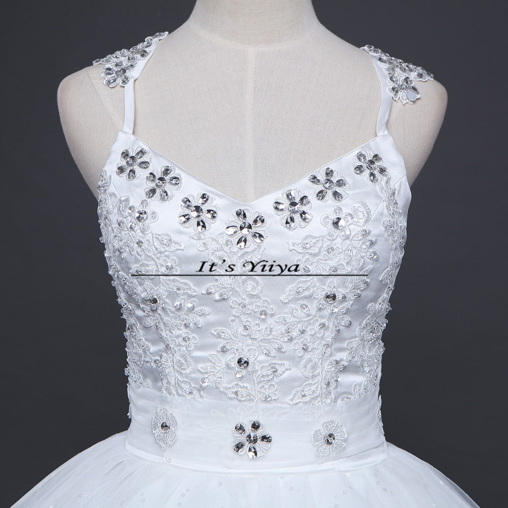 Free shipping 2016 High Quality White or Red Wedding Dress Sexy Princess Sequins Vestidos De Novia Frocks Ball gowns HS592