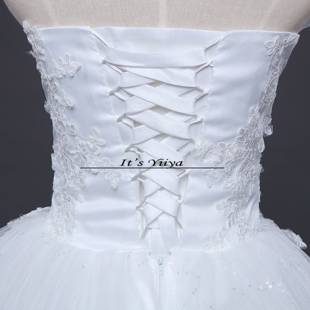 Free shipping New 2017 Summer Ruffles Bling Strapless Wedding Dresses Plus size Princess Bride Gowns Vestidos De Novia HS255
