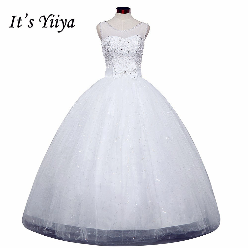 Free shipping new 2016 quality wedding dress white wedding gown bridal Sleeveless wedding dresses Bride Vestidos De Novia Y1095