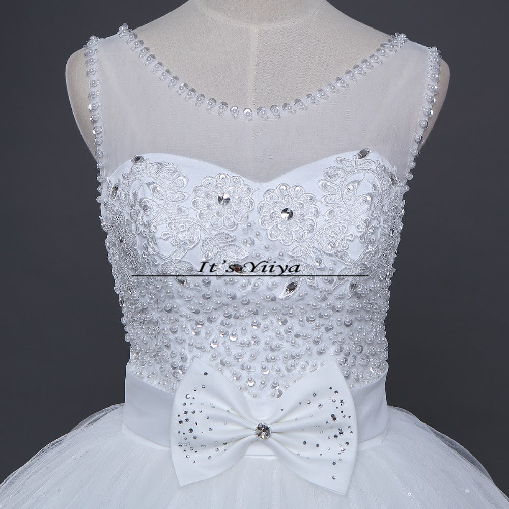 Free shipping new 2016 quality wedding dress white wedding gown bridal Sleeveless wedding dresses Bride Vestidos De Novia Y1095