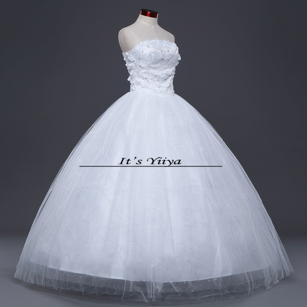 Free shipping New 2017 Summer Flowers Strapless Wedding Dresses Plus size Princess Bride Gowns Vestidos De Novia HS254