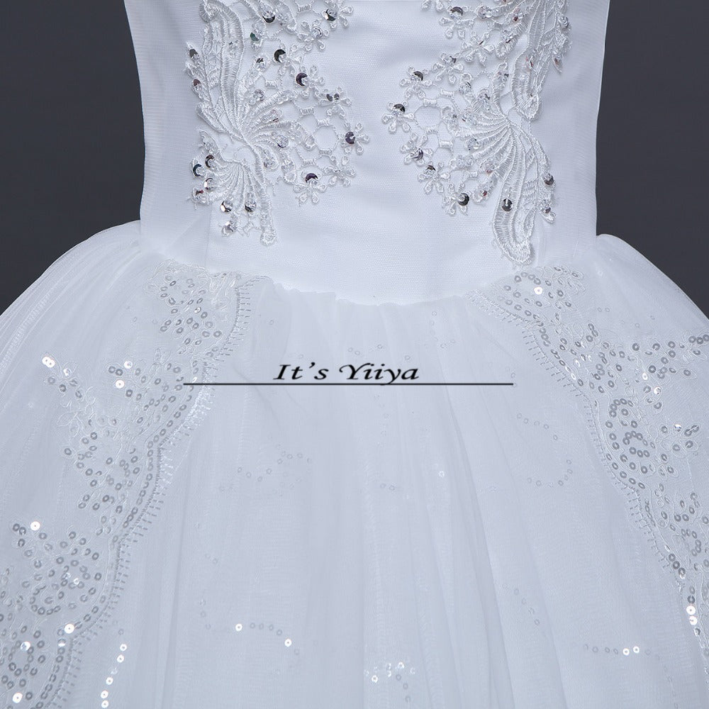 Free shipping White Wedding Ball Gowns Boat Neck Short Sleeves Cheap Princess Vestidos De Novia Wedding Frock Bride Dress HS235