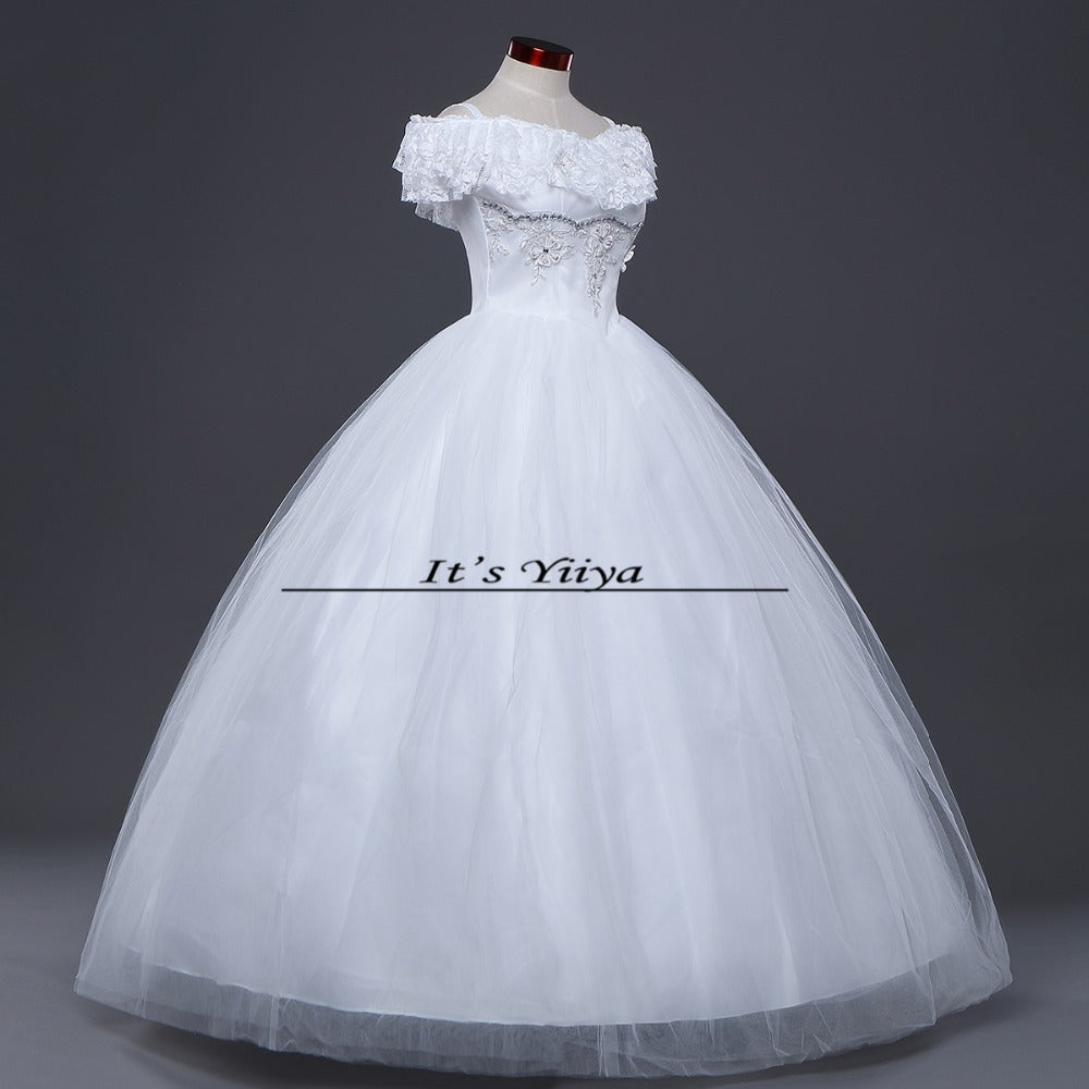 Free shipping 2015 new fashionable lace up cheap Vestidos De Novia white princess wedding dresses remantic wedding gown Y306