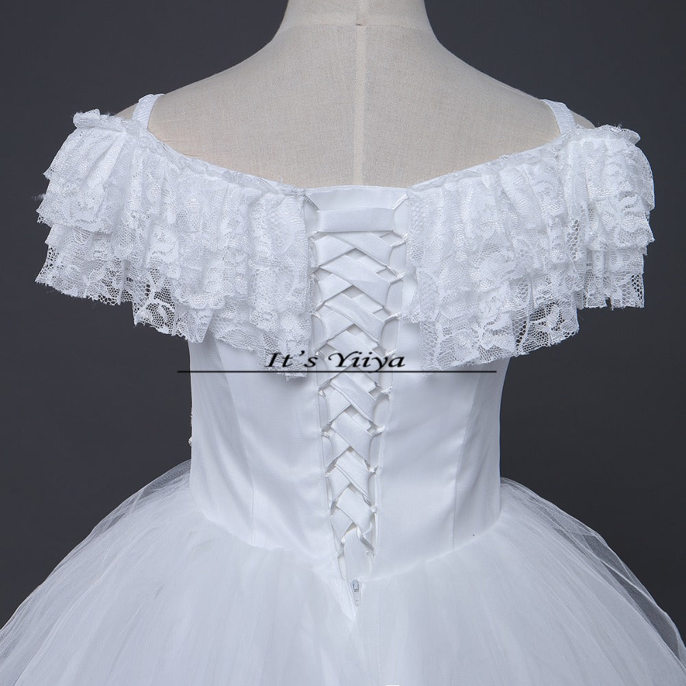 Free shipping 2015 new fashionable lace up cheap Vestidos De Novia white princess wedding dresses remantic wedding gown Y306