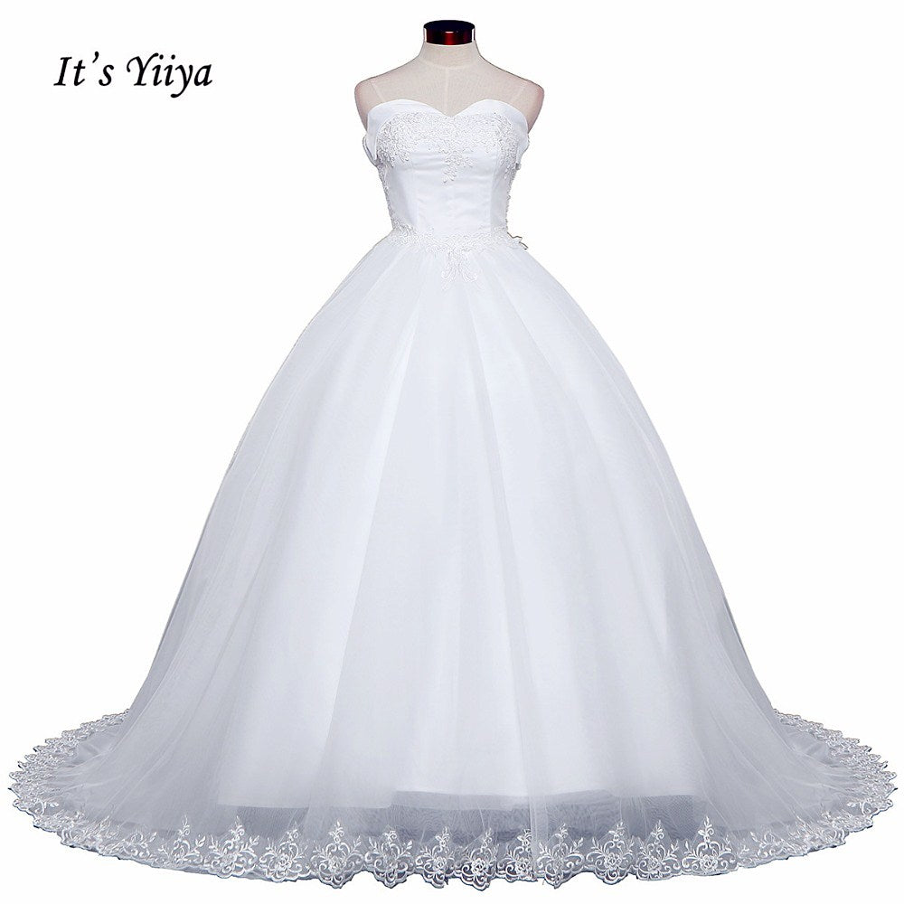 2017 Free shipping New Arrival Sleeveless Wedding Dresses Long Train Gowns Frocks dress Strapless Vestidos De Novia IY018