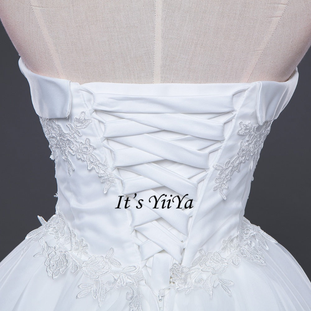 2017 Free shipping New Arrival Sleeveless Wedding Dresses Long Train Gowns Frocks dress Strapless Vestidos De Novia IY018