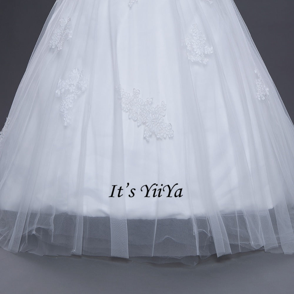 Vestidos De Novia Free Shipping Strapless Appliques Wedding dresses Bridal Ball gowns Sexy Sleeveless Train Frocks IY025