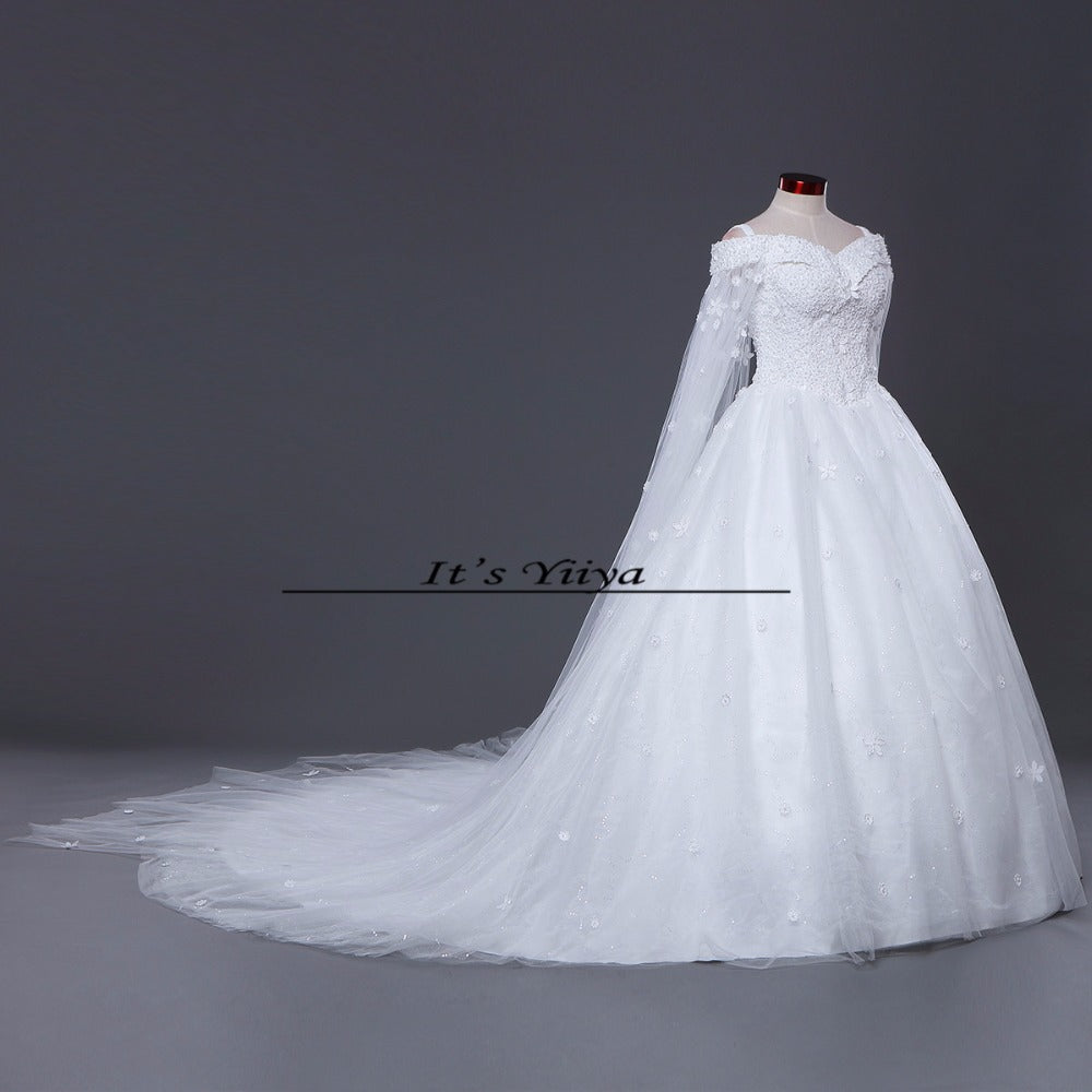 DHL Free Shipping New Train White Vestidos De Novia Design Bride Wedding dresses Boat Neck Quality Wedding Dress IY040