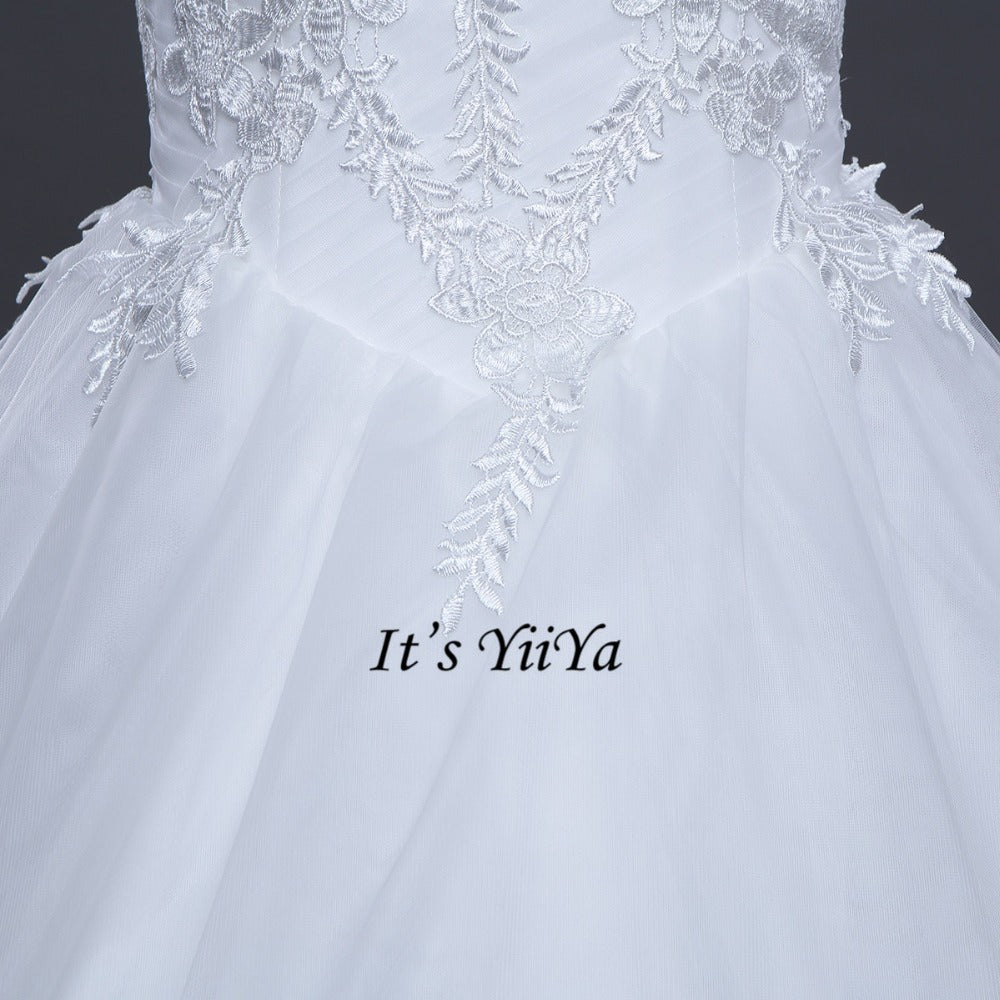 Free shipping New Arrival Strapless Sleeveless Wedding Dresses Long Train Gowns Appliques Frocks dress Vestidos De Novia IY010